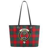 McPhail Clan Tartan Crest Leather Tote Bag